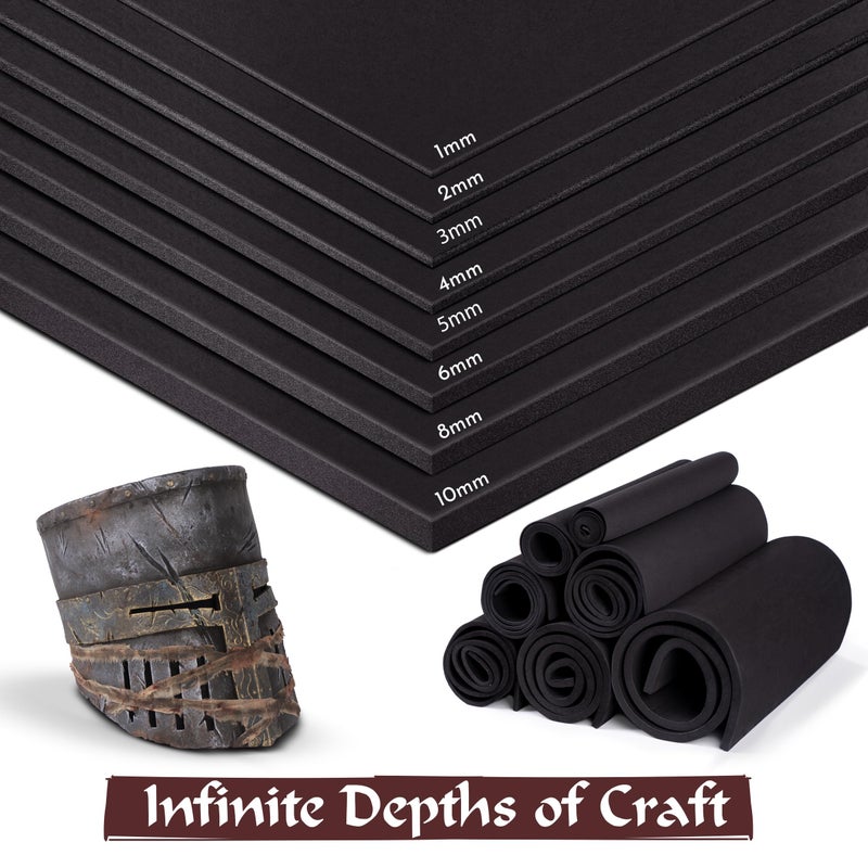 The Foamory Shape Retention EVA Cosplay Foam - 4mm Thick (Black) X-Large 35â€x59â€ High Density EVA Craft Foam Sheets - Premium 85 kg/m3 Heat Shape Material for DIY, Comic, Con or Halloween Costumes - The Foamory - Image 5